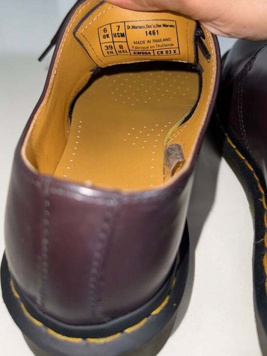 Dr. Martens 1461 Burgundy Smooth Leather 3-Eye Shoes Size US Men 7 / Women 8 main image 8
